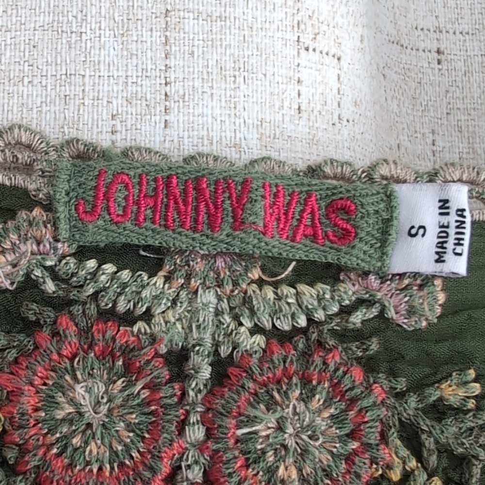 Johnny Was Bellefleur Embroidered Blouse Green Size Small - Picture 7 of 9